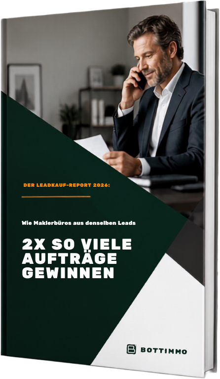 Cover des Leadkauf Reports 2026: Wie Maklerbüros aus denselben Leads 2x so viele Aufträge gewinnen